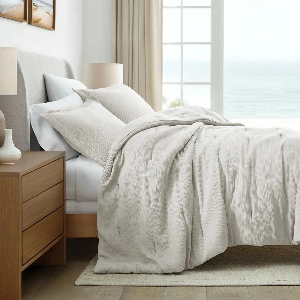 New Linens & Hutch Cloud Weave Textured Down-Alternative Comforter Set Twin XL